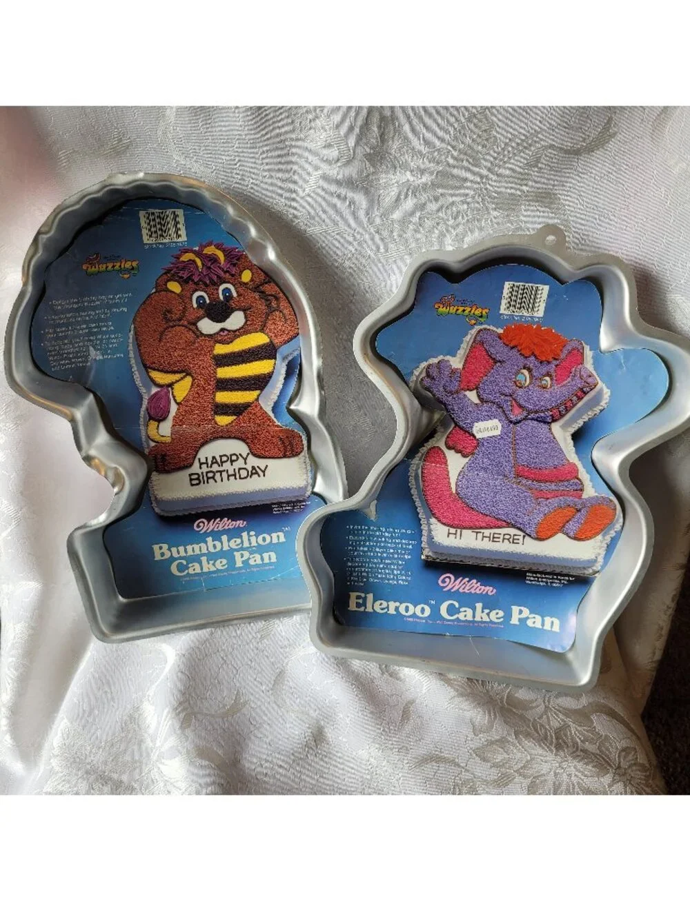 Vintage Wilton Wuzzles Bumblelion Eleroo cake pan set 1980s retro Nostalgia